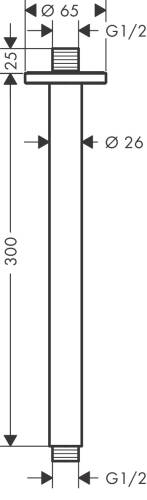 Hansgrohe Vernis Blend 30cm Tavan Bağlantısı Mat Siyah 27805670 - 2