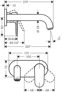 Hansgrohe Vernis Blend Ankastre Lavabo Bataryası 71576000 - 2