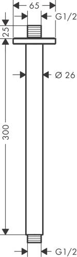 Hansgrohe Vernis Shape 30cm Tavan Bağlantısı 26407000 - 2