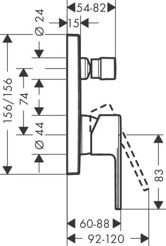 Hansgrohe Vernis Shape Ankastre Banyo Bataryası 71468000 - 2