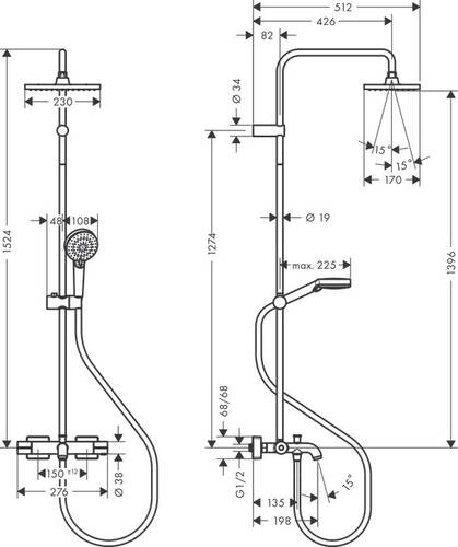 Hansgrohe Vernis Shape Termostatik Duş Kolonu 26284000 - 2