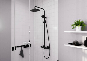 Hansgrohe Vernis Shape Termostatik Duş Kolonu EcoSmart Mat Siyah 26097670 - 2