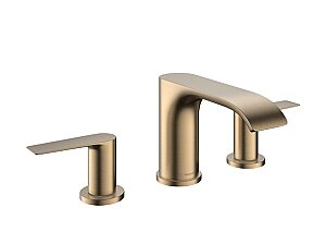 Hansgrohe Vivenis 3 Delikli Lavabo Bataryası Kumandalı Mat Bronz 75033140 - Hansgrohe
