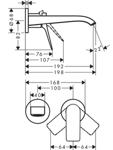 Hansgrohe Vivenis Ankastre Lavabo Bataryası -Mat Siyah 75050670 - 4