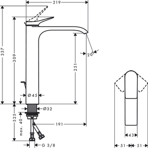 Hansgrohe Vivenis Çanak Lavabo Bataryası Şelale Akışlı Mat Siyah 75040670 - 5