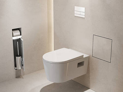Hansgrohe XtraStoris Rock Ankastre Çöp Kovası Seramik Kaplanabilir Kapak Mat Beyaz 56089700 - 3