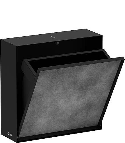 Hansgrohe XtraStoris Rock Ankastre Çöp Kovası Seramik Kaplanabilir Kapak Mat Siyah 56089670 - 1