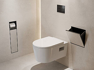 Hansgrohe XtraStoris Rock Ankastre Çöp Kovası Seramik Kaplanabilir Kapak Mat Siyah 56089670 - 2