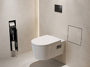 Hansgrohe XtraStoris Rock Ankastre Çöp Kovası Seramik Kaplanabilir Kapak Mat Siyah 56089670 - 3