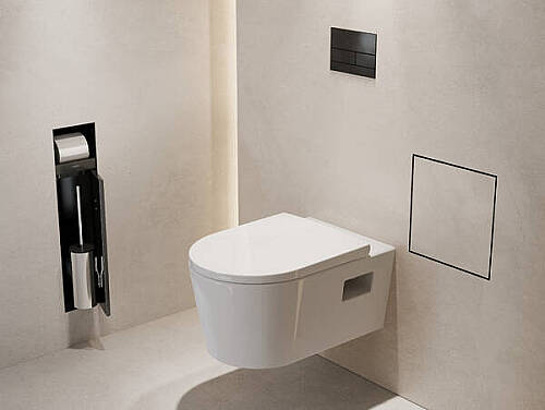 Hansgrohe XtraStoris Rock Ankastre Çöp Kovası Seramik Kaplanabilir Kapak Mat Siyah 56089670 - 3