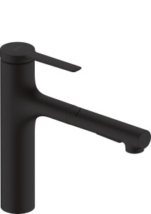 Hansgrohe Zesis M33 Eviye Bataryası Çekilebilir El Duşu 2jet Mat Siyah 74801670 - 1