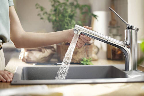 Hansgrohe Zesis M33 Eviye Bataryası Çekilebilir El Duşu 2jet sBox ile 74803000 - 3