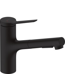 Hansgrohe Zesis M33 Eviye Bataryası Çekilebilir El Duşu 2jet sBox ile Mat Siyah 74803670 - 1
