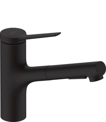 Hansgrohe Zesis M33 Eviye Bataryası Çekilebilir El Duşu 2jet sBox ile Mat Siyah 74803670 - 1