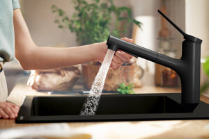 Hansgrohe Zesis M33 Eviye Bataryası Çekilebilir El Duşu 2jet sBox ile Mat Siyah 74803670 - 2