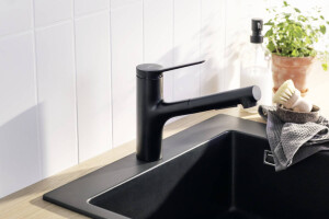 Hansgrohe Zesis M33 Eviye Bataryası Çekilebilir El Duşu 2jet sBox ile Mat Siyah 74803670 - 3