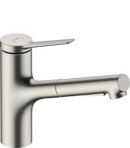 Hansgrohe Zesis M33 Eviye Bataryası Çekilebilir El Duşu 2jet sBox ile Paslanmaz Çelik 74803800 - 1