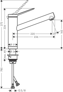 Hansgrohe Zesis M33 Eviye Bataryası pencere önü montaj 1jet 74805000 - 3