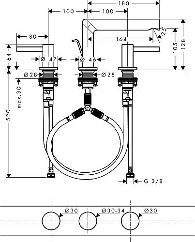 Hansgrohe Zesis S 3 Delikli Lavabo Bataryası Kumandalı 74733000 - 3