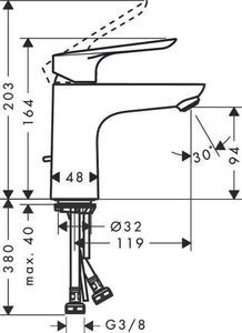 Hansgrohe Logis E Lavabo bataryası 71178000 - 2